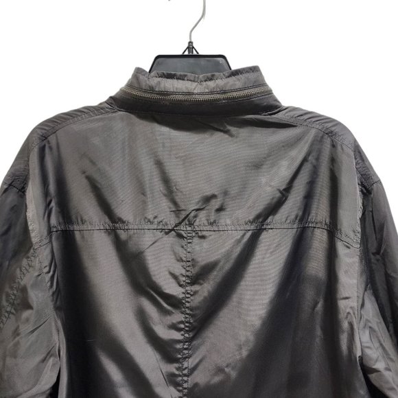 Banana Republic Jacket Men's Size XL Gray Waterproof Windbreaker Hooded Zip - Picture 11 of 16